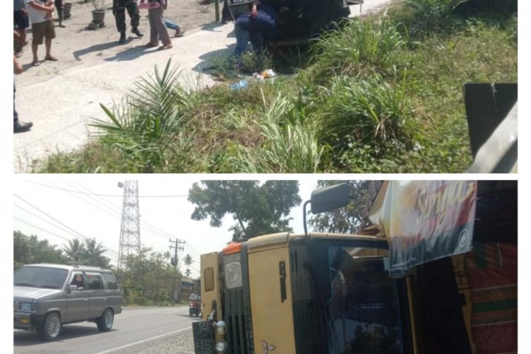 Sehari, 2 Kendaraan Terbalik di Serdang Bedagai