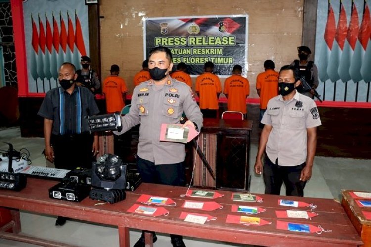 Polres Flotim Paparkan Pengungkapan Tiga Kasus Selama Bulan Agustus
