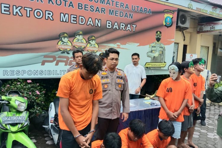 Polsek Medan Barat Bekuk 7 Anggota Geng Motor yang Masih Remaja