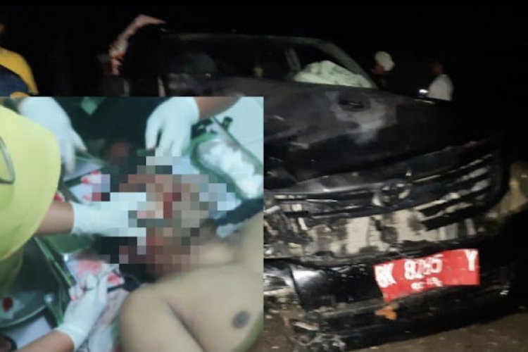 Mobil Berplat Merah Tabrak Pengendara Sepeda Motor Hingga Tewas di Labuhanbatu