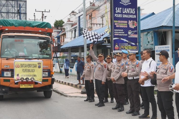 Polres Simalungun Salurkan Bantuan Kemanusiaan Korban Gempa di Taput