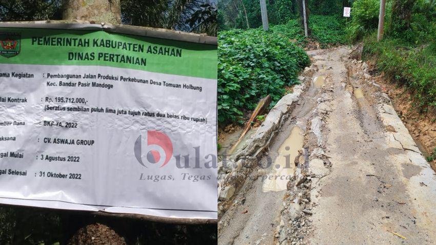 Belum Sebulan Diperbaiki, Jalan Desa Tomuan Holbung Kembali Seperti Kubangan, Kades Berang