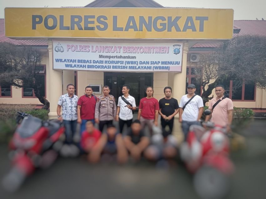 Rampas Uang dan Todongkan Sajam, Empat Pencuri Ditangkap di Langkat