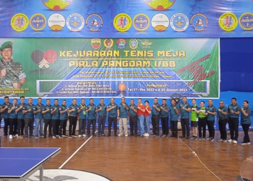 Semangat PON XXI, Ratusan Petenis Meja Ikut Turnamen Piala Pangdam I/BB