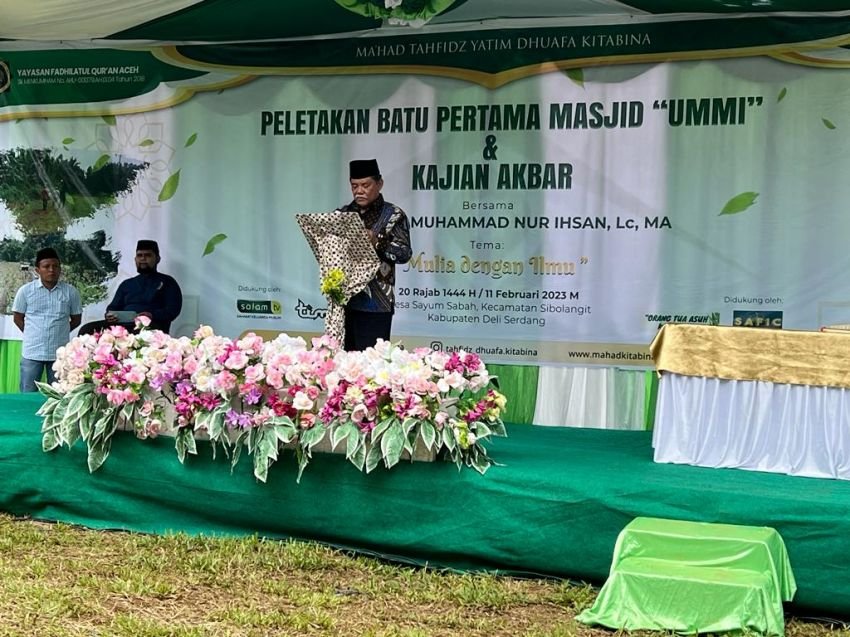 Wabup Deli Serdang Hadiri Peletakan Batu Pertama Masjid dan Pesantren Ummi Sibolangit