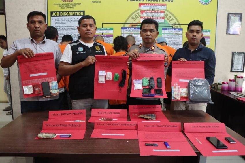 17 Tersangka dari 11 Kasus Diamankan Satres Narkoba Polres Tanah Karo Selama Februari
