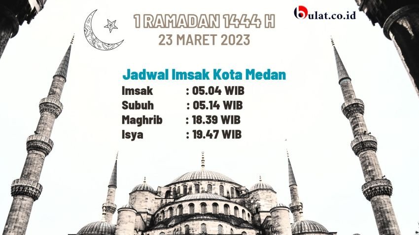Jadwal Imsak dan Berbuka Puasa 1 Ramadan 1444 H/23 Maret 2023 Kota Medan