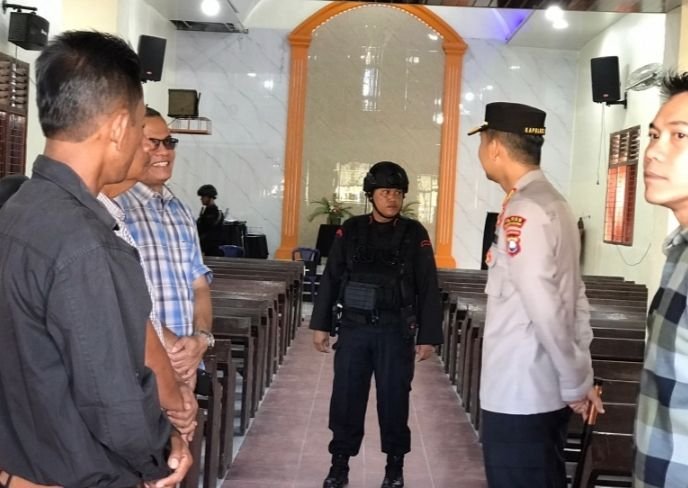Pastikan Kenyamanan Perayaan Jumat Agung, Polres Tapsel Lakukan Pengecekan di Gereja HKBP Gunung Tua