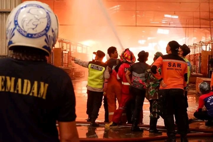 Si Jago Merah Melahap Pabrik Kayu di Batang