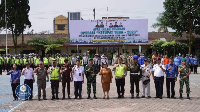 Bupati Karo Pimpin Apel Gelar Pasukan Operasi Ketupat Toba Tahun 2023