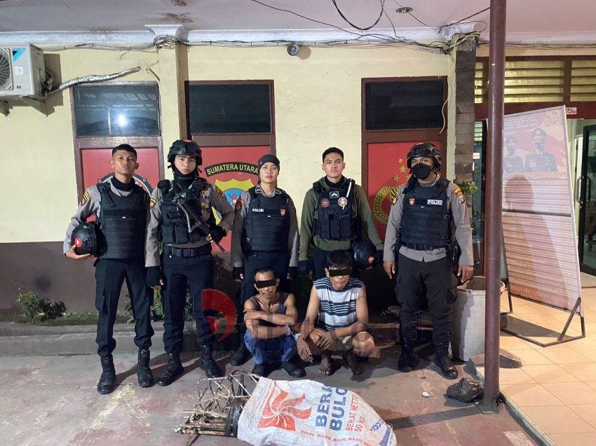 Tertangkap Tangan Embat Besi, Dua Pelaku Diciduk Tim Patroli Presisi Sat Samapta Polrestabes Medan