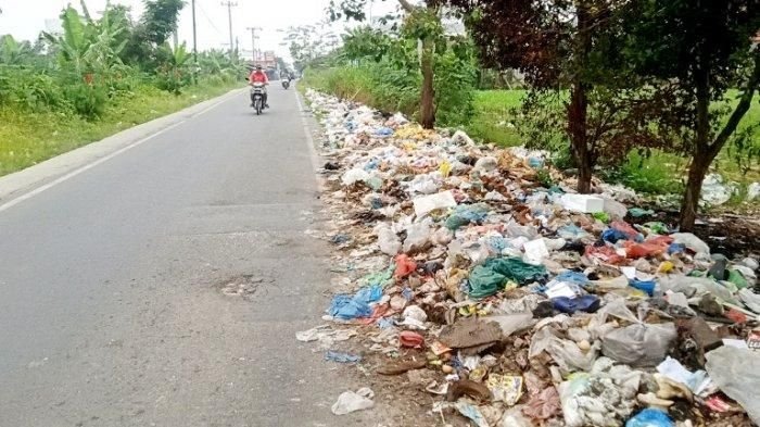 Warga Keluhkan Banyaknya Sampah di Jalan Desa Jebed Selatan
