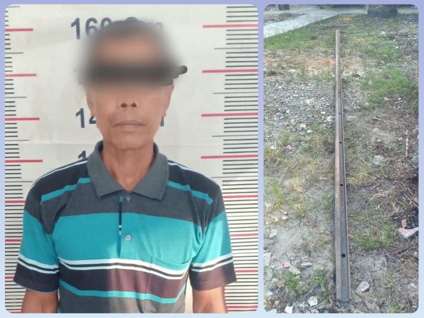 Pria Paruh Baya Ditangkap Polisi Gegara Curi Besi Rel Milik PT KAI