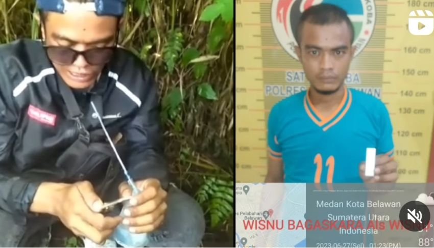 Seorang Pria Terekam Video Diduga Sedang Menghisap Sabu