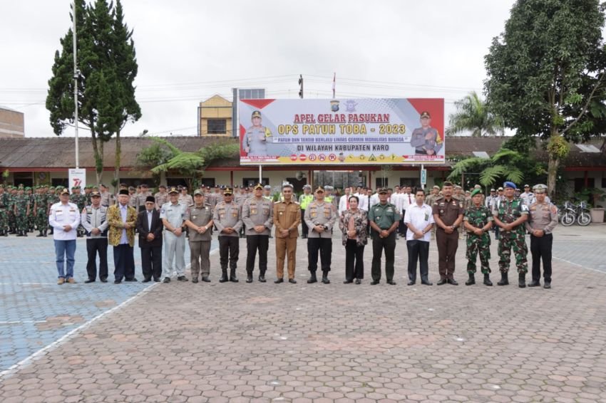 Polres Tanah Karo Gelar Apel Pasukan Ops Patuh Toba 2023