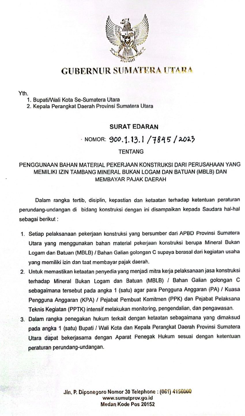 Efek Surat Edaran Gubsu, Kapolres Diminta Tindak Tegas Galian C Tanpa Izin