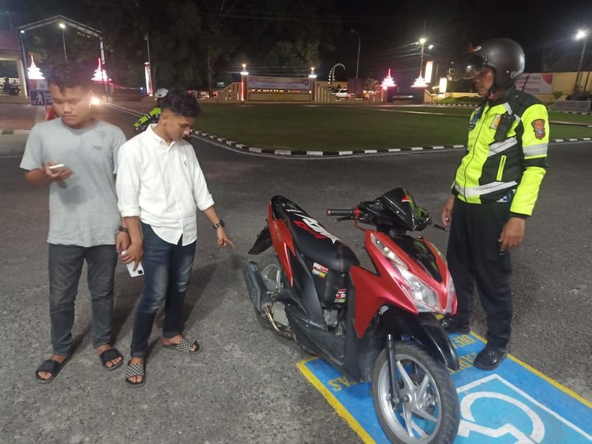 Satlantas Polres Labuhanbatu Hunting Kendaraan Knalpot Blong, Puluhan Motor Diamankan