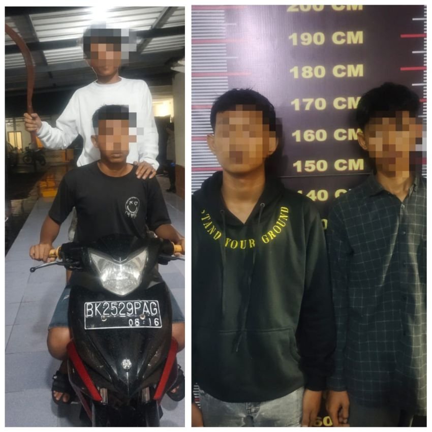 Pelajar yang Acungkan Celurit Dijalanan Langkat Ditangkap Polisi