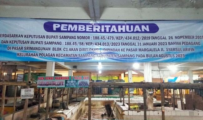 Ratusan Pedangan Pasar Srimagunan Akan Direlokasi