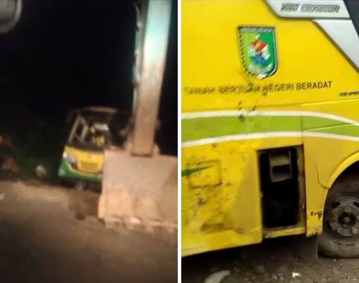 Bus Dishub Sergai Masuk Jurang di Tapsel