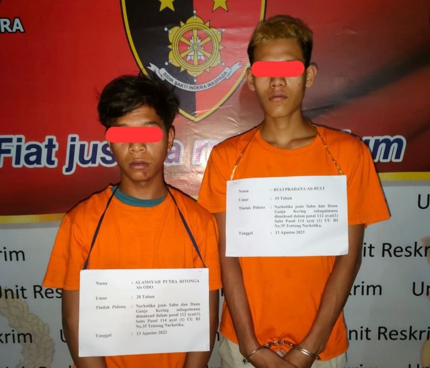 Miliki Sabu dan Ganja, Dua Remaja Ditangkap Polsek Bilah Hilir
