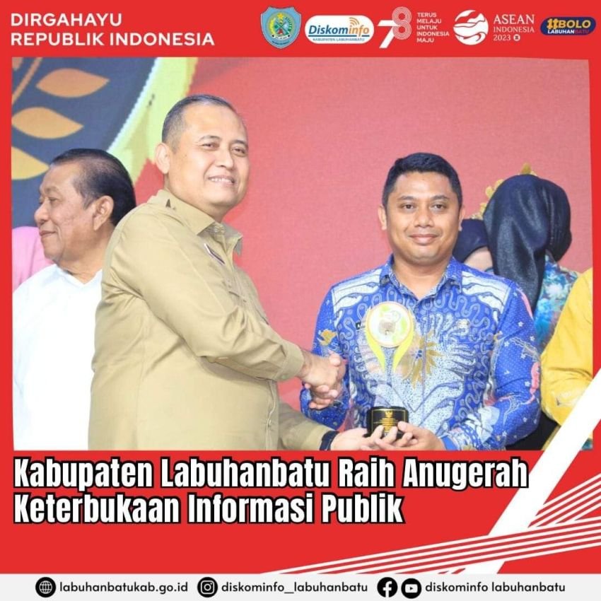 Labuhanbatu Raih KIP 2023 dari Komisi Informasi Provinsi Sumatera Utara