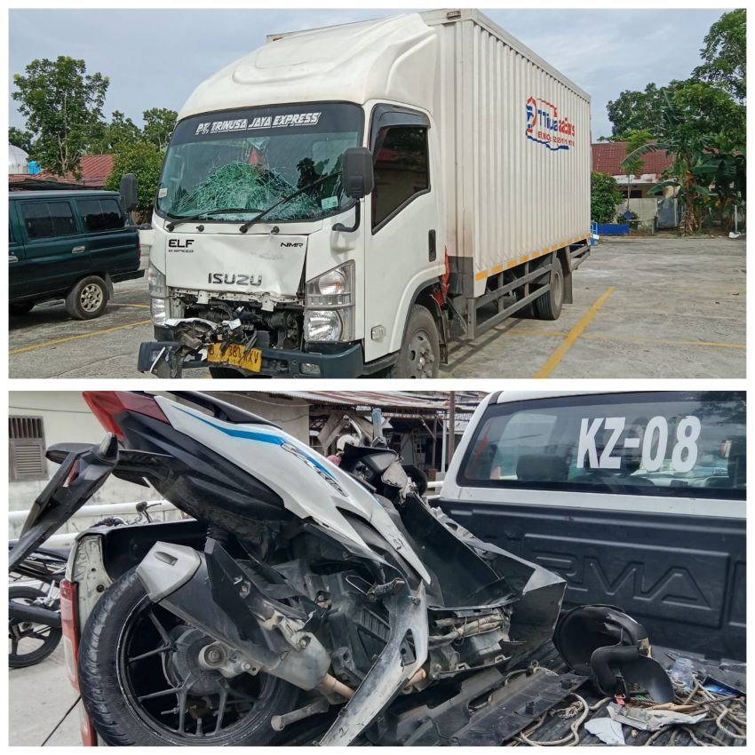 Satu Pelajar Tewas Usai Sepeda Motor Tabrak Truk Box di Jalinsum Sergai, Satu Lainnya Kritis