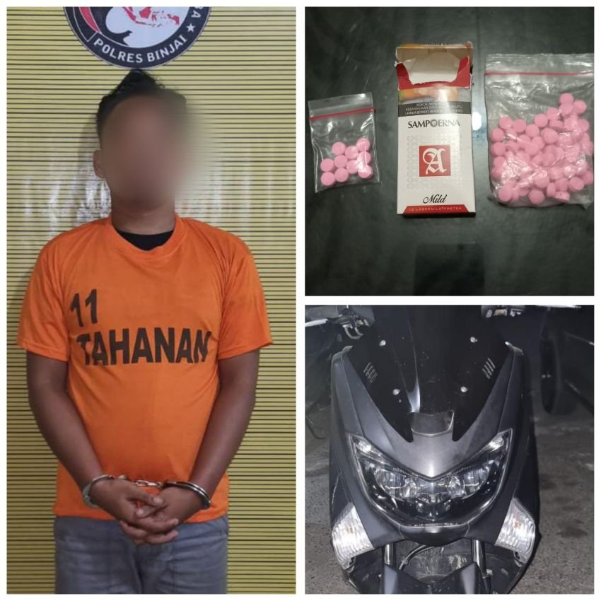 Pengedar Pil Ekstasi Diringkus Satres Narkoba Polres Binjai Usai Menyaru Sebagai Pembeli