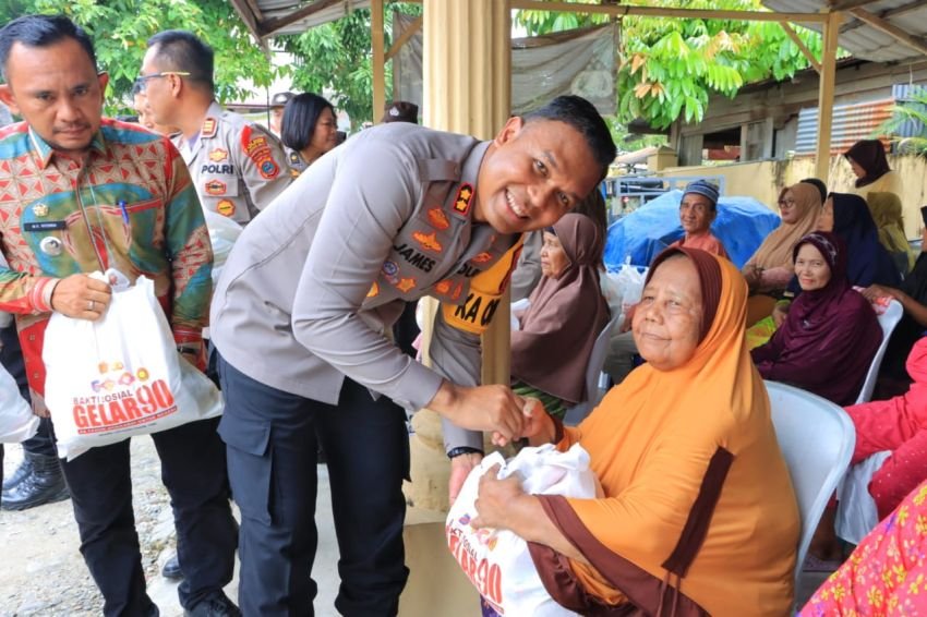 Gelar Bakti Sosial Akabri Angkatan 90, Polres Labuhanbatu Dengarkan Arahan Kapolri Melalui Virtual Zoom Meeting