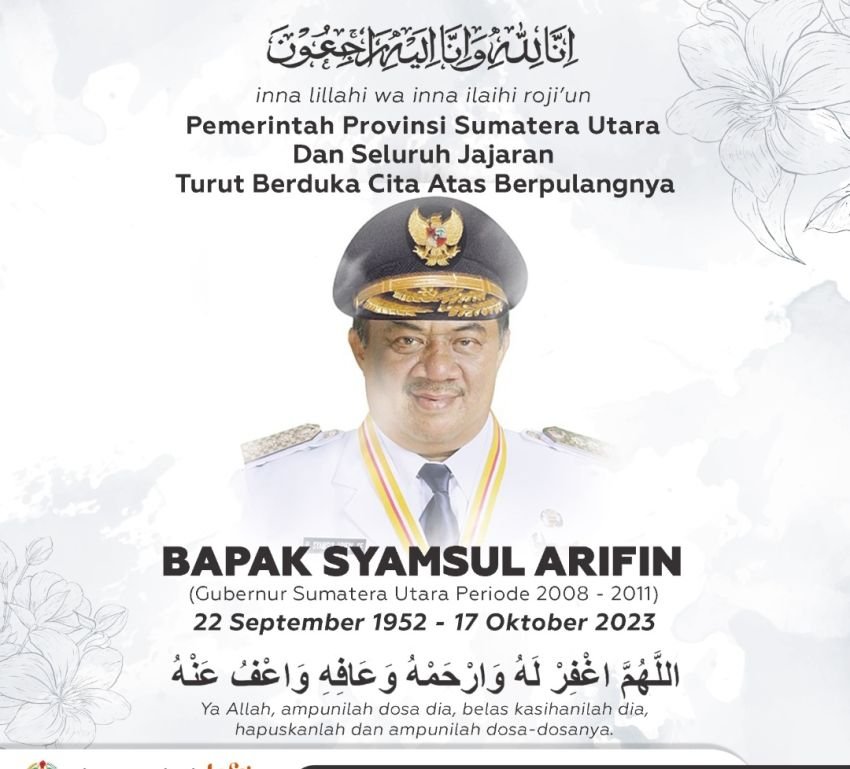 Kabar Duka, Mantan Gubernur Sumut H Syamsul Arifin Meninggal Dunia di RSPAD Jakarta