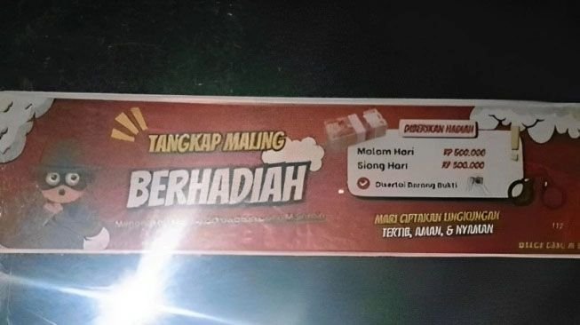 Heboh Spanduk Tangkap Maling Berhadiah di Deliserdang, Warganet Singgung Penegak Hukum