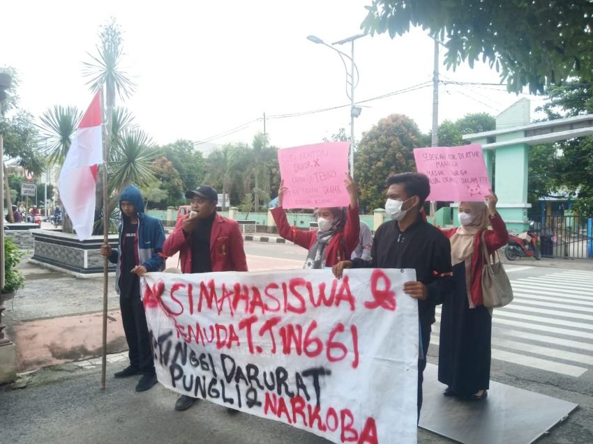 Narkoba dan Pungli Marak di Tebing Tinggi, Mahasiswa Gelar Aksi Damai di Tiga Lokasi