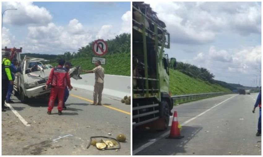 Tol Pekanbaru-Dumai Makan Korban Jiwa Lagi, Pikap Bawa Durian Tabrak Truk