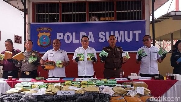 102 Kg Sabu Jaringan Internasional Diamankan Polda Sumut, 65 Tersangka Diringkus