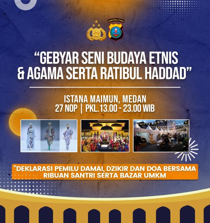 Polda Sumut Bakal Gelar Gebyar Seni Budaya Lintas Agama dan Bazzar UMKM
