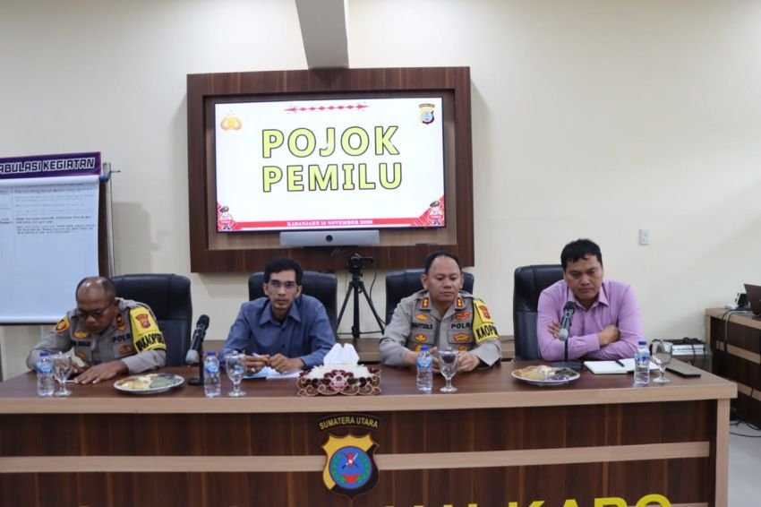 Polres Tanah Karo Gelar Pojok Pemilu Bersama Instansi Terkait