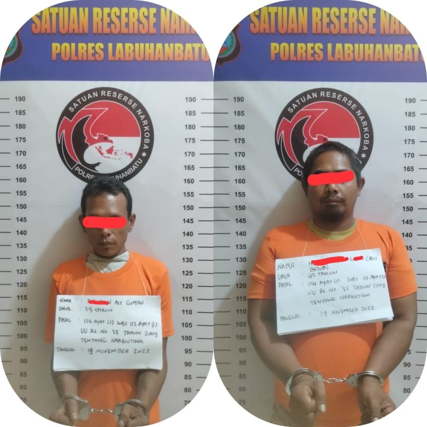 Dua Pelaku Penyalahgunaan Narkoba Ditangkap Satres Narkoba Polres Labuhanbatu