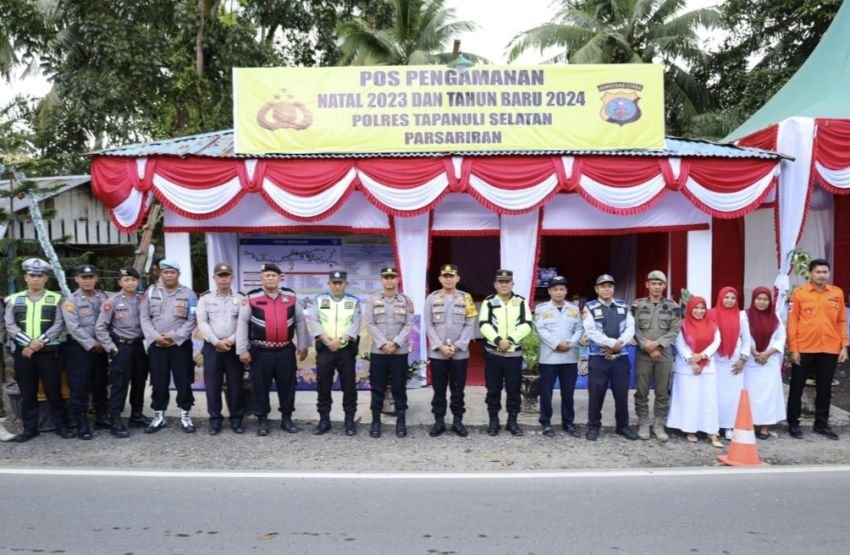 Kapolres Tapsel Cek Petugas Gabungan Pos Pam Nataru 2024 Parsariran Dan Batangtoru