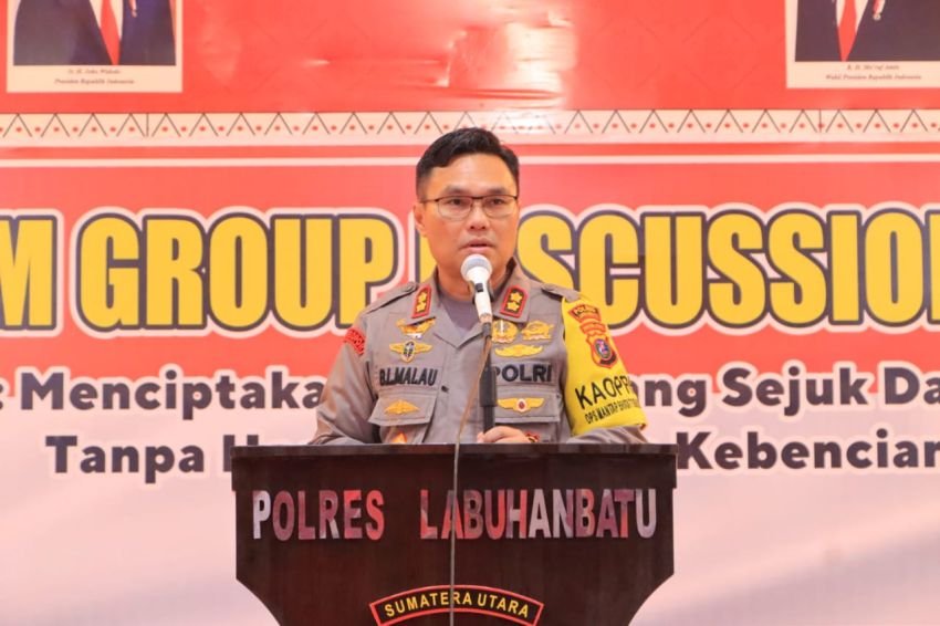 Ciptakan Pemilu Damai di Kabupaten Labuhanbatu dan Labura, Polres Labuhanbatu Gelar FGD