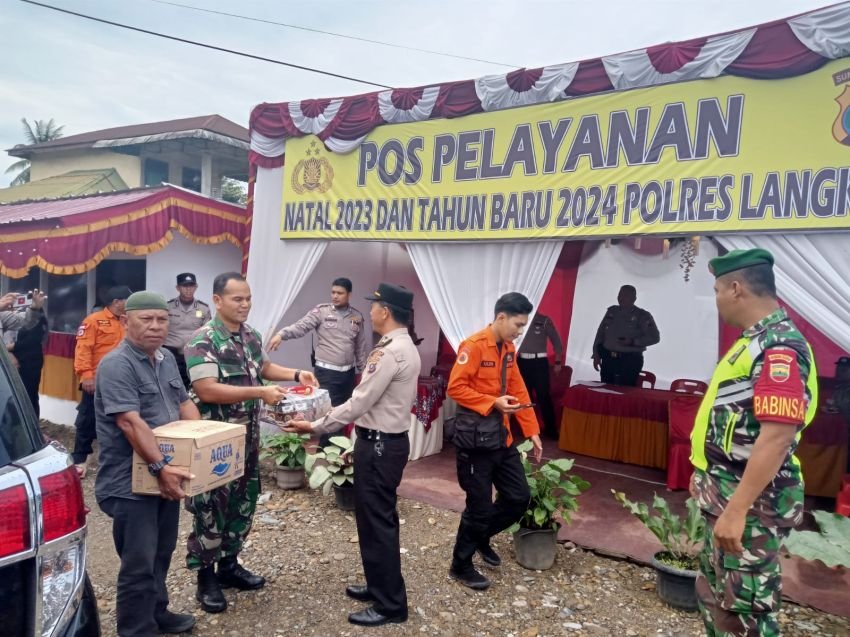 Kodim 0203/Langkat-Danramil 11/Tjg Pura Bersama Forkopimcam Laksanakan Pengecekan Pos Pam Nataru Simpang Besilam