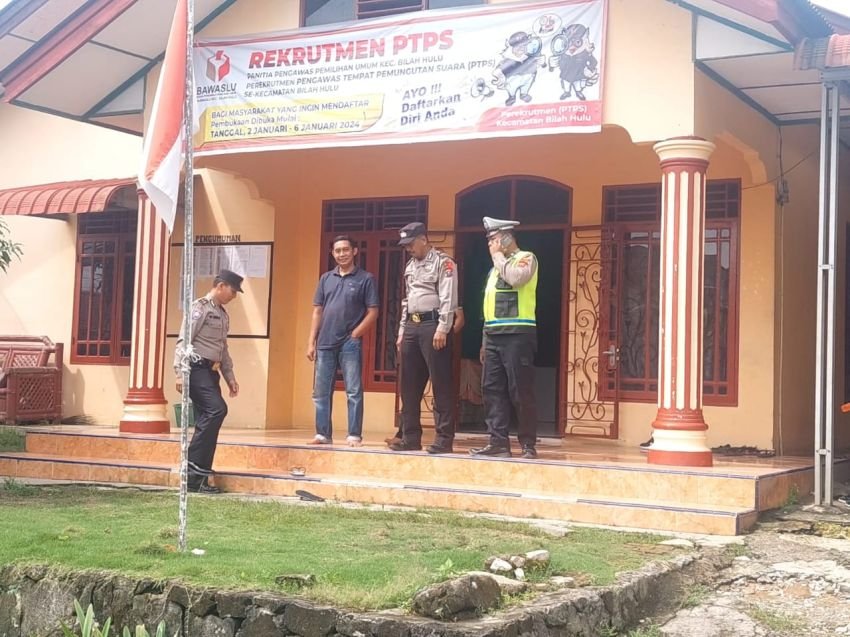 27 Hari Jelang Pemilu 2024, Polsek Bilah Hulu Patroli Antisipasi Gangguan Kamtibmas