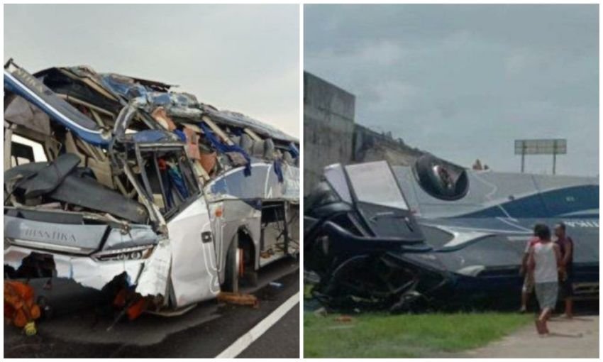 Ngeri! Bus New Shantika Bawa 23 Penumpang Terjun Bebas di Tol Pemalang, 2 Orang Tewas