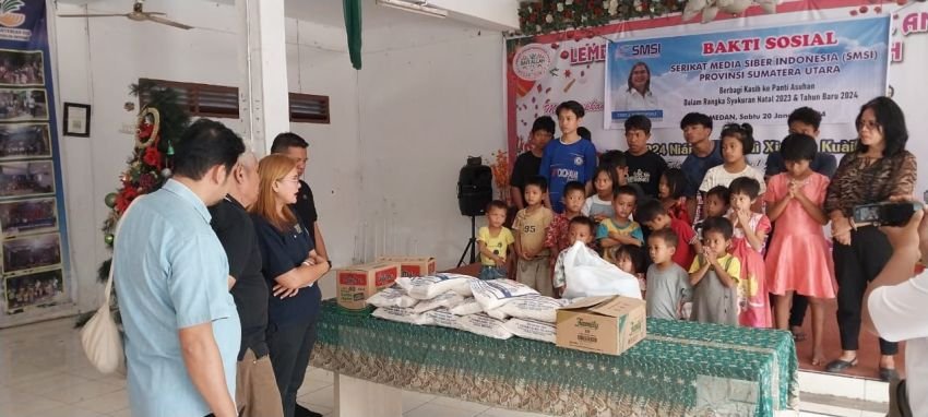 Bakti Sosial di Momen Tahun Baru, SMSI Sumut Terima Cuhat Panti Asuhan Soal Adminduk dan BPJS Kesehatan
