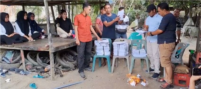 Saksi Bakar C1 Gegara Honor Belum Dilunasi, Ketua DPD Gerindra Langkat Bungkam