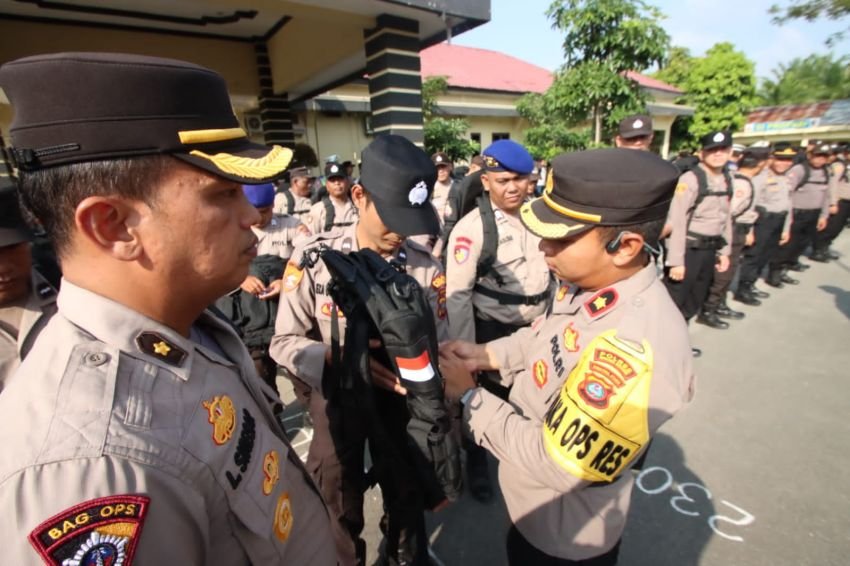 Kapolres Sergai Pimpin Apel Pengamanan TPS Pemilu 2024