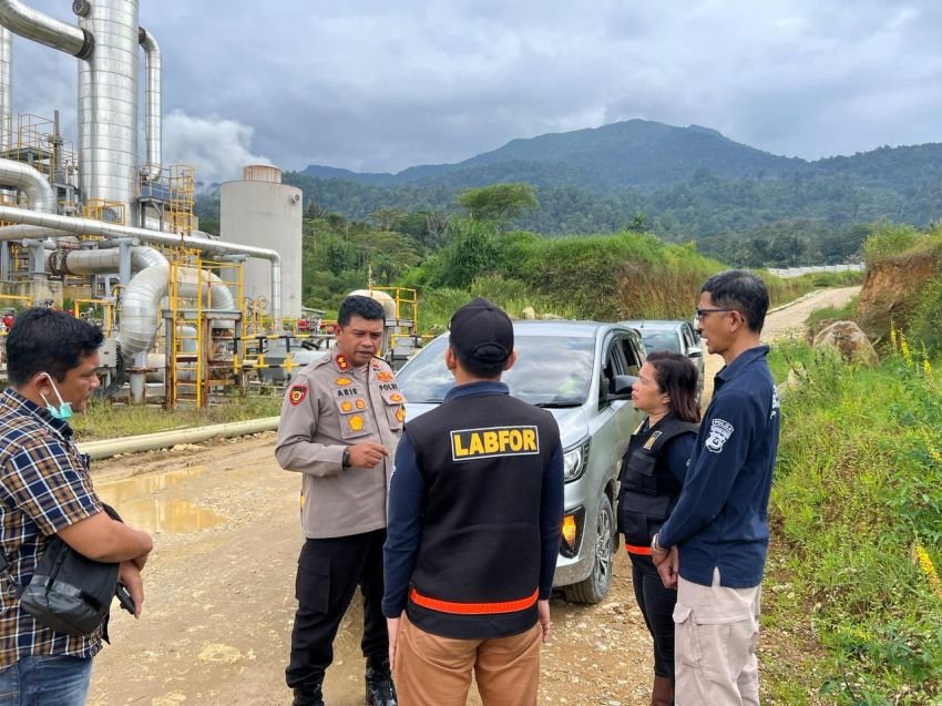 Guna Penegakan Hukum, Kapolres Madina Olah TKP di Sumur V-1 PT.SMGP