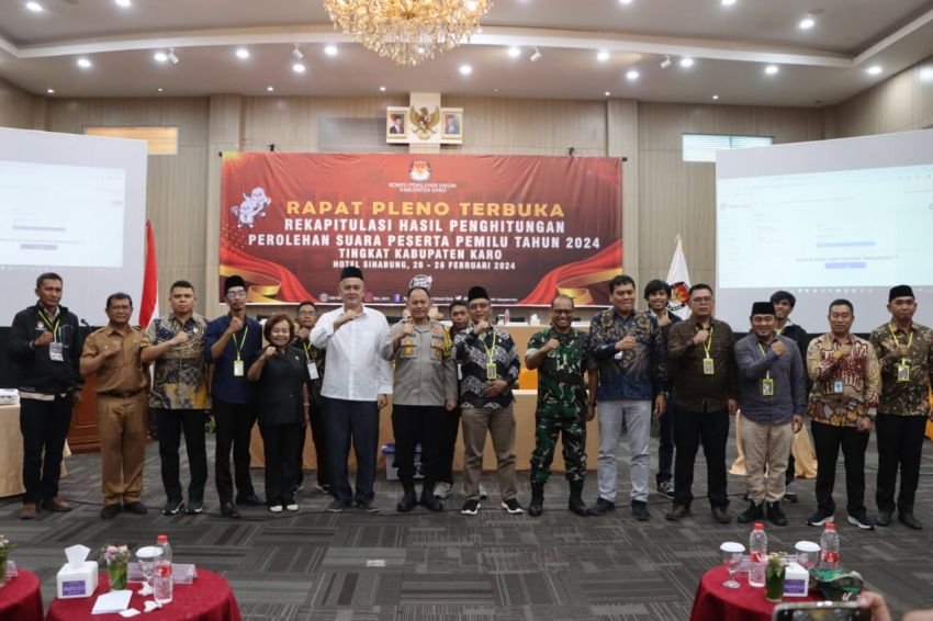 Kapolres Tanah Karo Hadiri Pembukaan Rapat Pleno Rekapitulasi Hasil Pemilu 2024