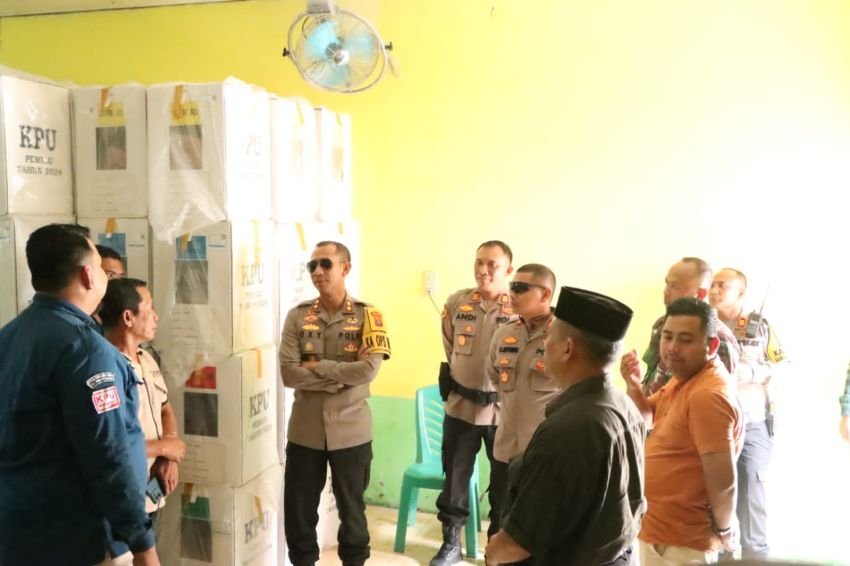 Kapolres Sergai Cek Pengamanan Rapat Pleno Terbuka Rekapitulasi Hasil Pemilu 2024 di Sei Bamban