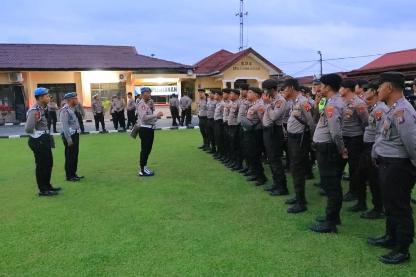 Kapolres Labuhanbatu Pimpin Apel Serpas Pasukan Pengamanan Pemilu 2024