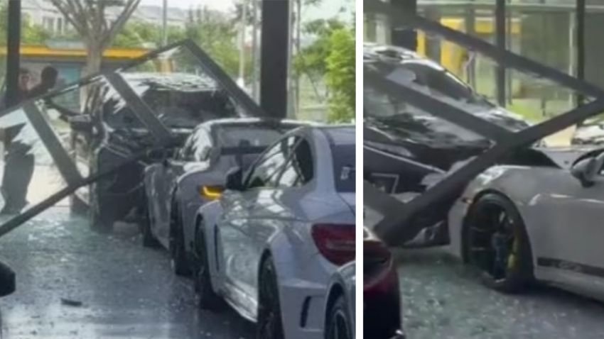 Sederet Fakta Video Viral Xpander Tabrak Showroom Mobil Sport di PIK